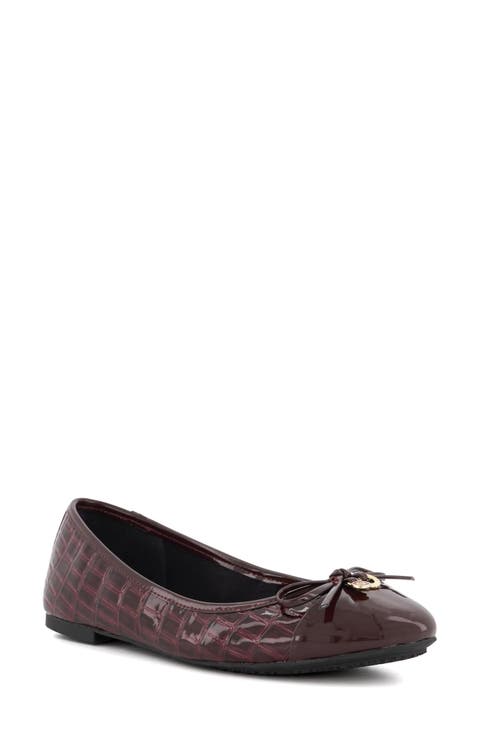 Hallo Snake Embossed Ballet Flat (Women)