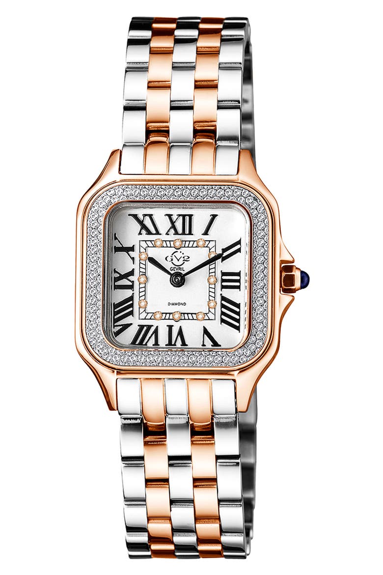 Women's Milan Diamond Dial Two-Tone Bracelet Watch, 27.5mm - 0.038 ctw, Main, color, TWO TONED SS IPRG