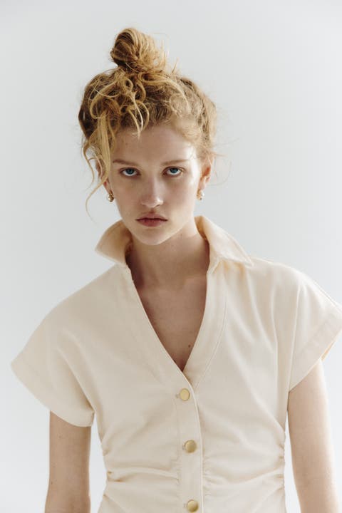 Short-sleeved Denim Dress