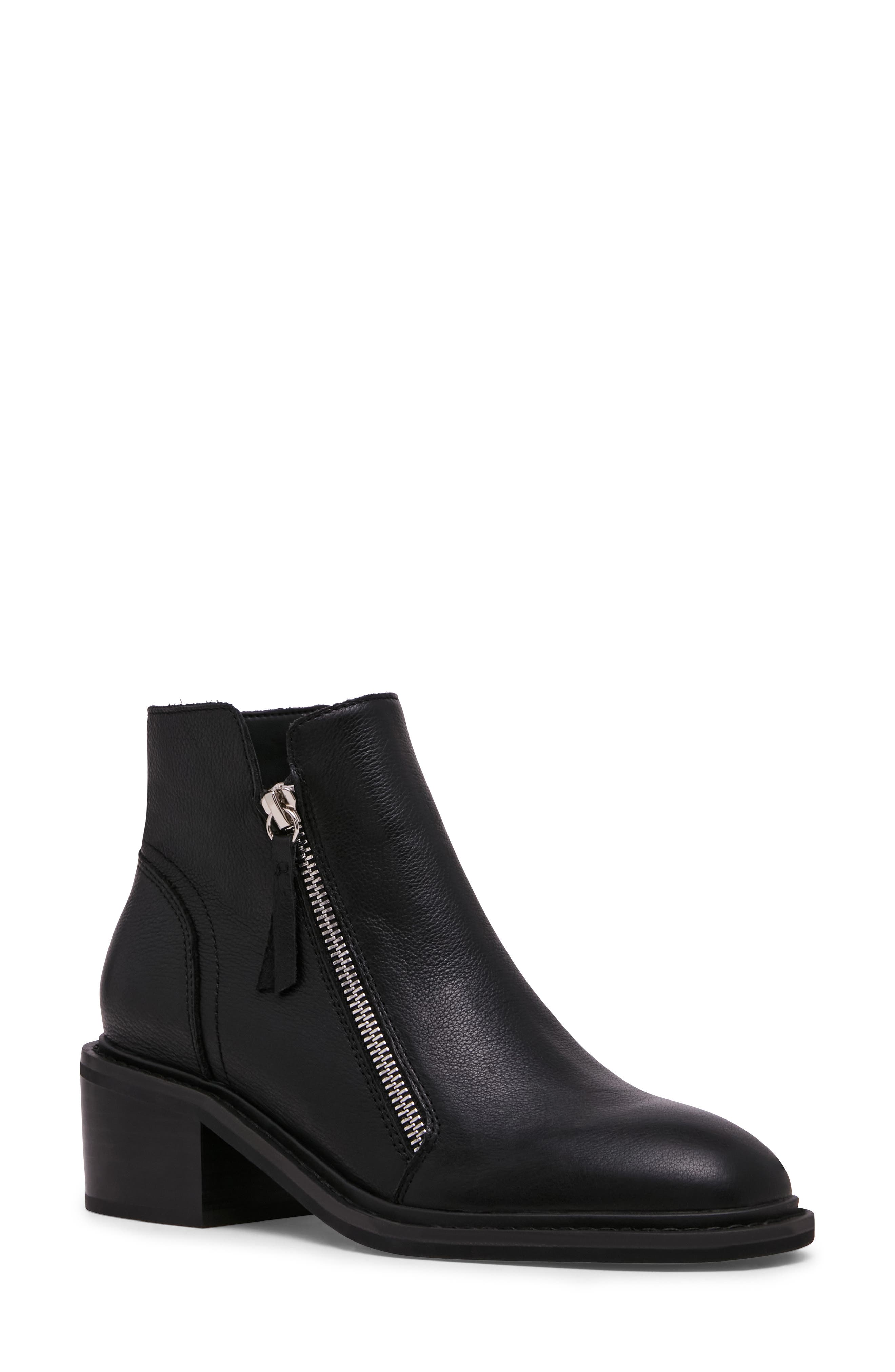 Lilani Waterproof Block Heel Bootie, Main, color, BLACK LEATHER