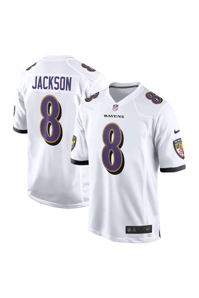 Men's Nike Lamar Jackson White Baltimore Ravens Game Jersey, Main, color, White