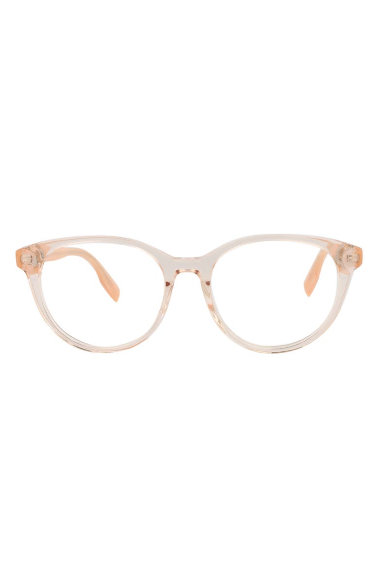 McQueen 52mm Round Optical Glasses, Main, color, Sand Pink Transparent