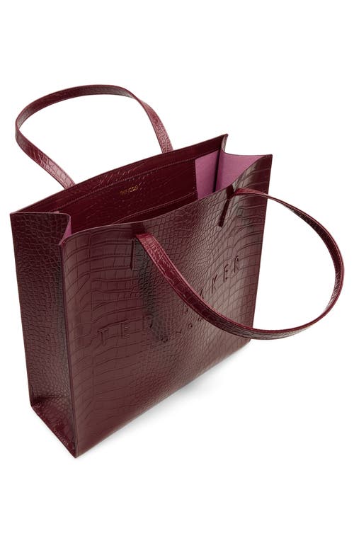 Ted Baker London Soocon Faux Leather Tote In Burgundy
