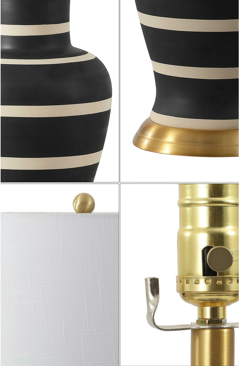 JONATHAN Y Julian Traditional Classic Ceramic Urn LED Table Lamp, Alternate, color, Black/Beige