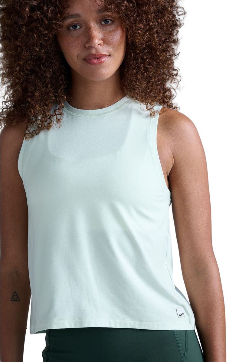 2XU Form Soft Jersey Relaxed Tank, Alternate, color, Mint Dust/White