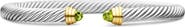 David Yurman Classic Cable Bracelet in Sterling Silver with 14K Yellow Gold and Peridot