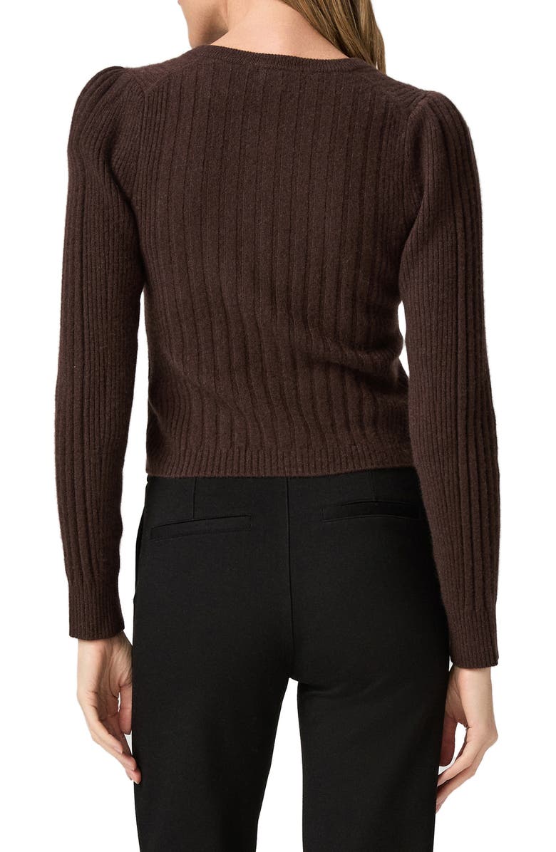PAIGE Allessandro Rib Cashmere Cardigan, Alternate, color, Dark Chocolate