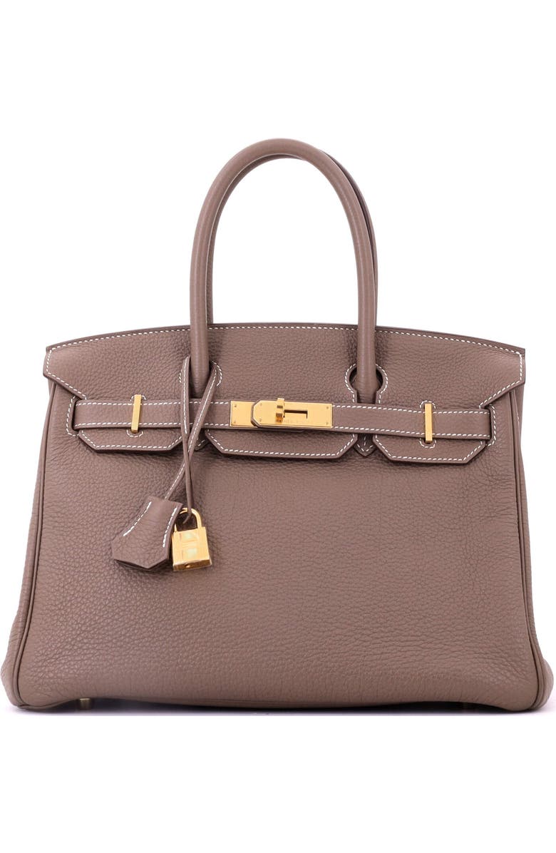 Pre-Owned Hermes Birkin Handbag Grey Togo with Gold Hardware 30, Main, color, Etoupe