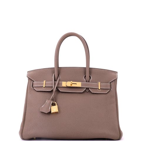 Birkin Handbag Grey Togo with Gold Hardware 30