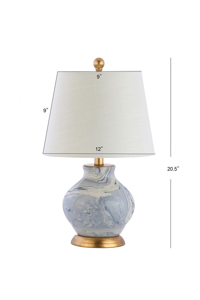 Holly Marbleized Ceramic LED Table Lamp, Alternate, color, Blue/White