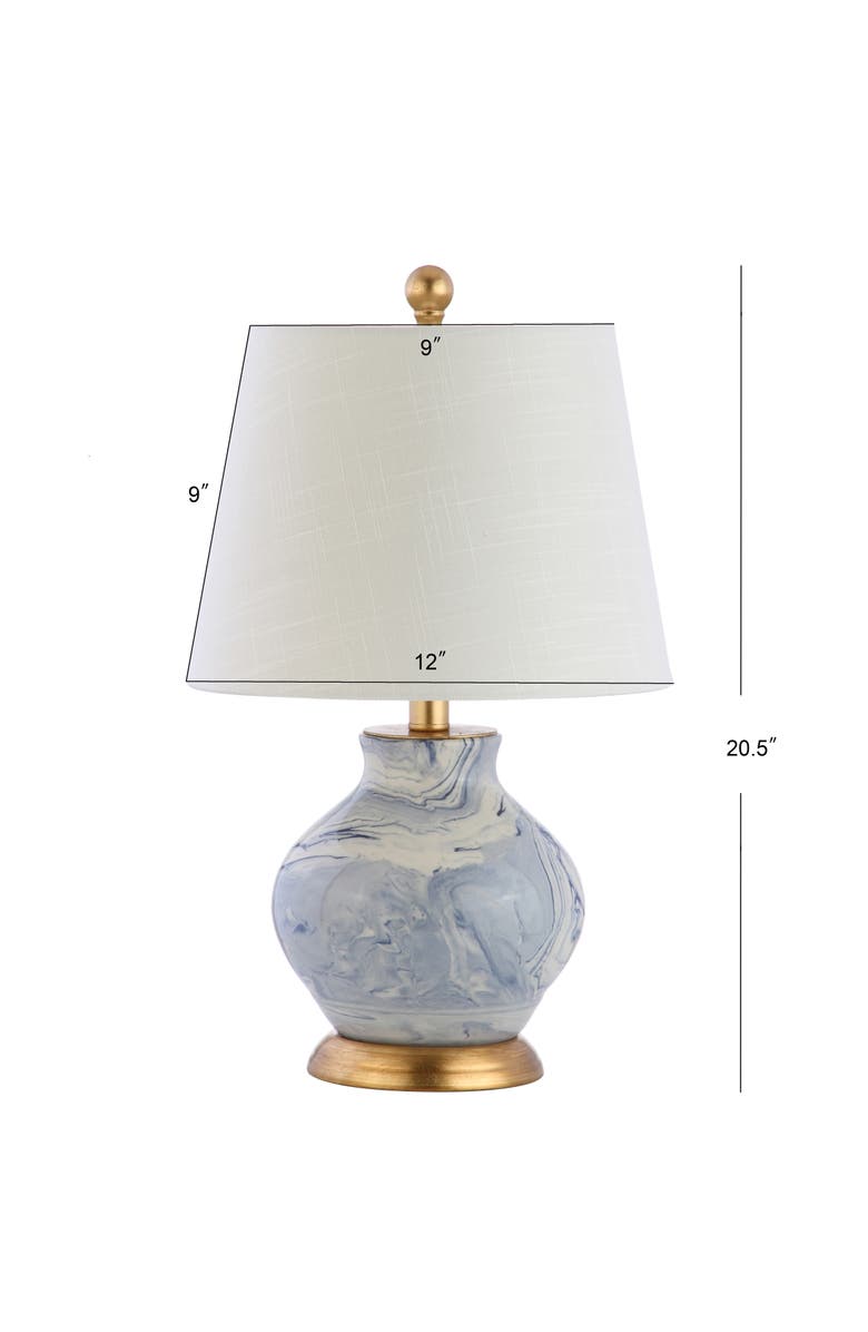 JONATHAN Y Holly Marbleized Ceramic LED Table Lamp, Alternate, color, Blue/White