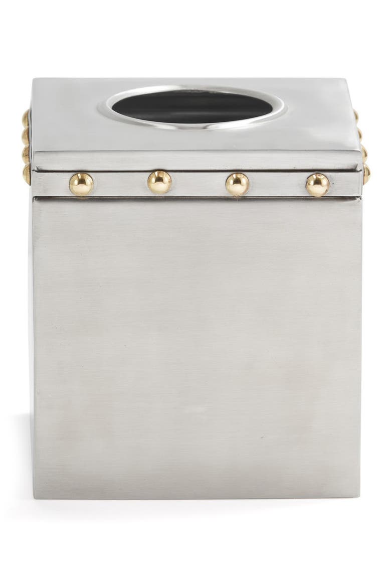 Rivets Tissue Box Cover, Main, color, SILVER