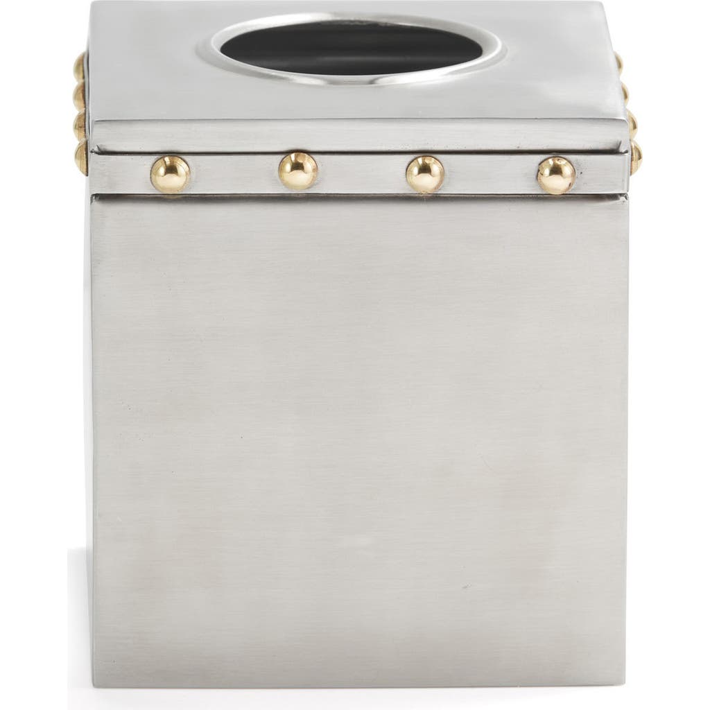 Roselli Trading Company Rivets Tissue Box Cover In Silver