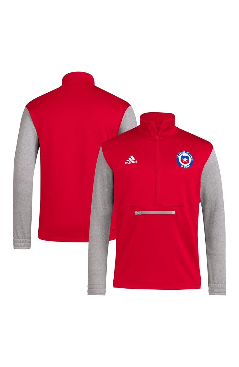 adidas Men's adidas Red Chile National Team AEROREADY Half-Zip Top, Alternate, color, Red