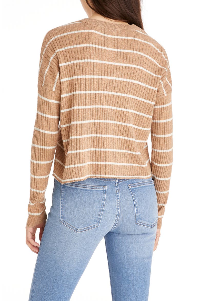 No Strings Attached Stripe Crewneck Sweater, Alternate, color, SILVER SAND