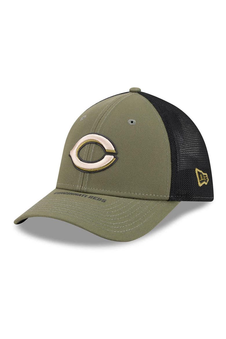 Men's New Era  Olive Cincinnati Reds 2026 Armed Forces Day 39THIRTY M-Crown Flex Hat, Alternate, color, Olive