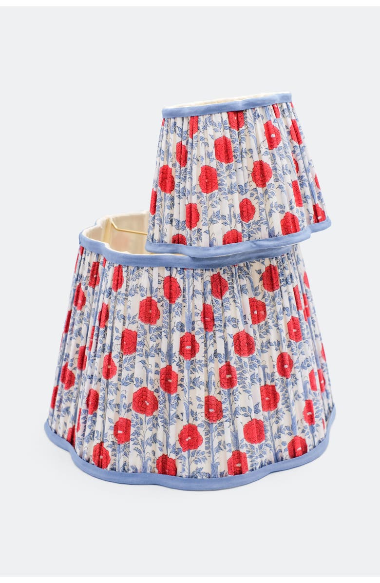 Inner Child 8" Pleated Scalloped Flower Lampshade, Alternate, color, Araminta Red