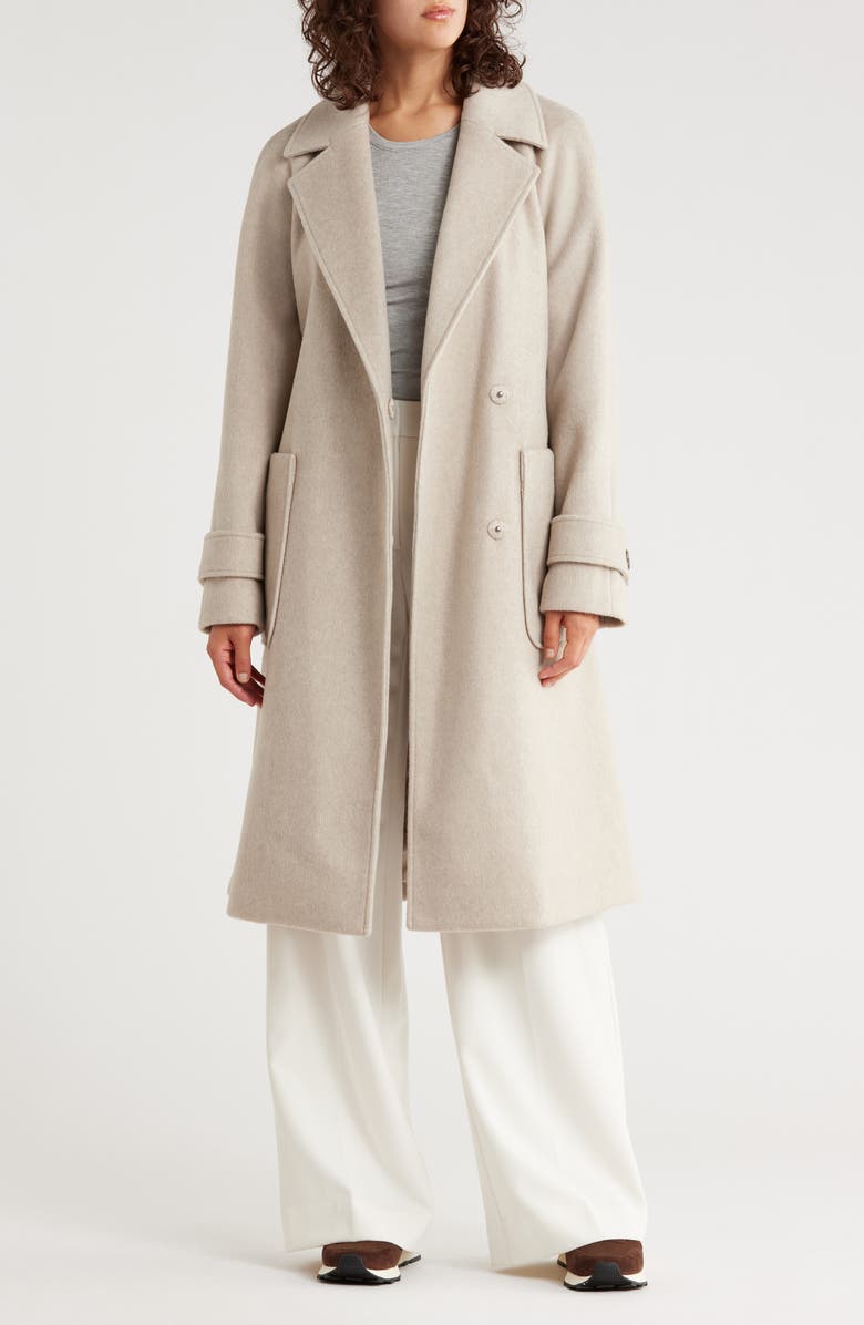 BCBGeneration Missy Belted Wrap Coat, Alternate, color, Oatmeal