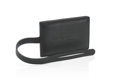 Porsche Design Leather Name Tag In Black