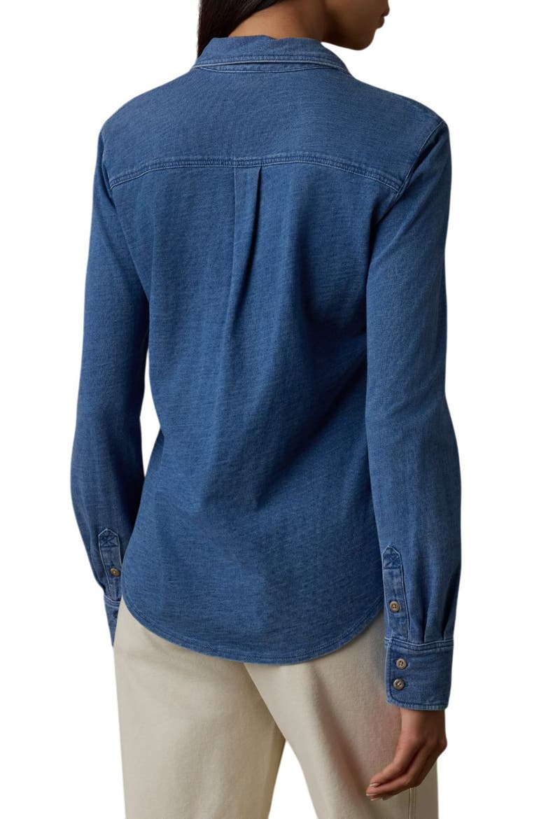 Sunwashed Knit Shirt, Alternate, color, MEDIUM INDIGO WASH
