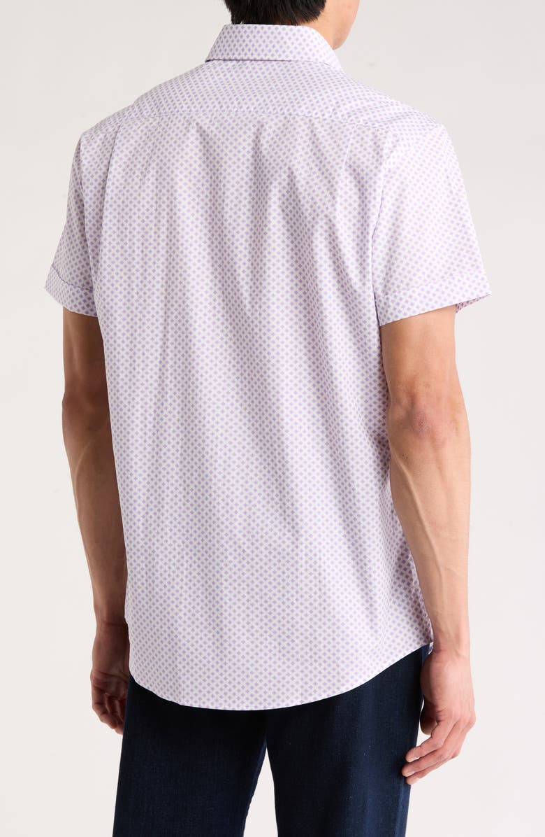 Rodd & Gunn Berwick Forest Short Sleeve Cotton Button-Up Shirt, Alternate, color, Light Purple