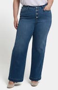 NYDJ Teresa Cool Embrace® Exposed Button Wide Leg Jeans