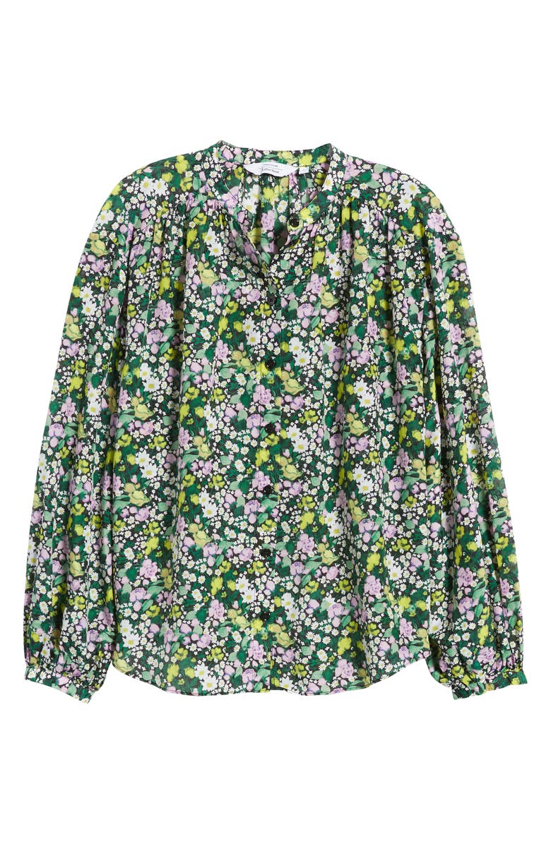 & Other Stories Floral Cotton & Silk Blouse, Alternate, color,