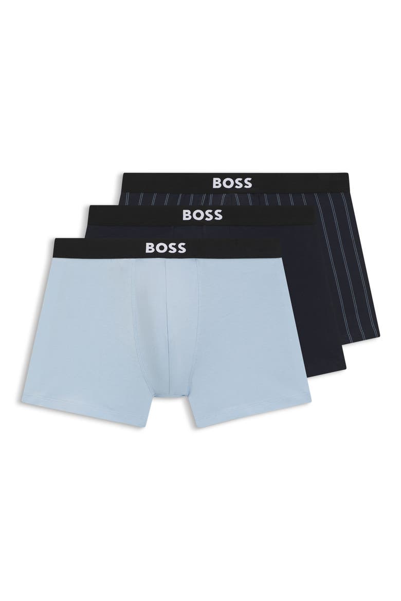 Assorted 3-Pack Power Stretch Cotton Boxer Briefs, Main, color, OPEN BLUE