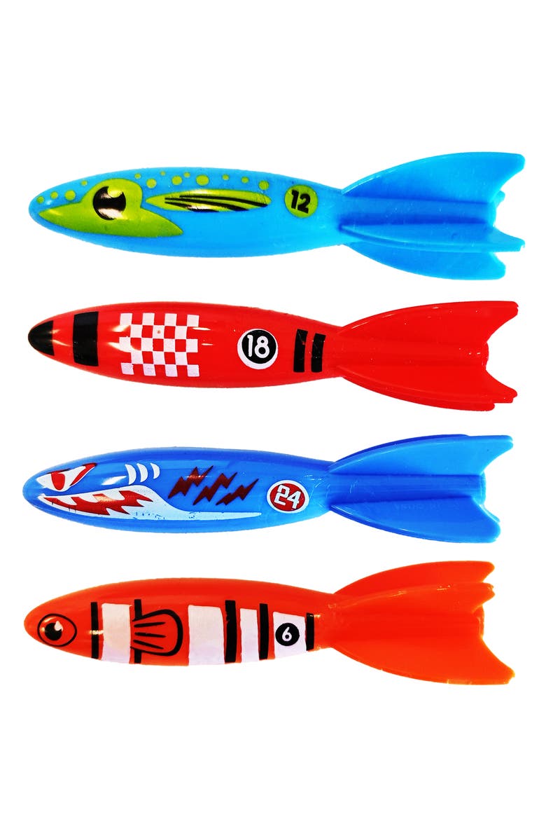 RIPPLE Torpedo Flyers 4 Piece Pool Dive Toys, Kids, Alternate, color, 