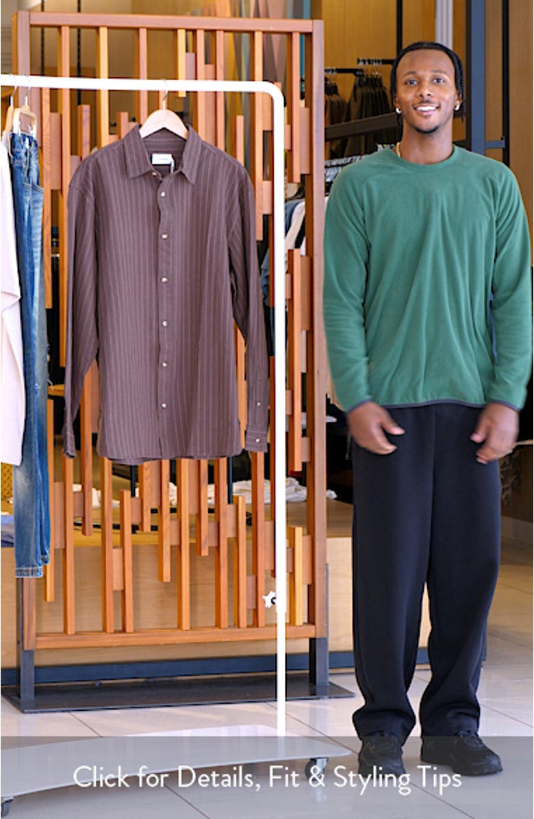 Stripe Oversize Oxford Button-Up Shirt, sales video thumbnail