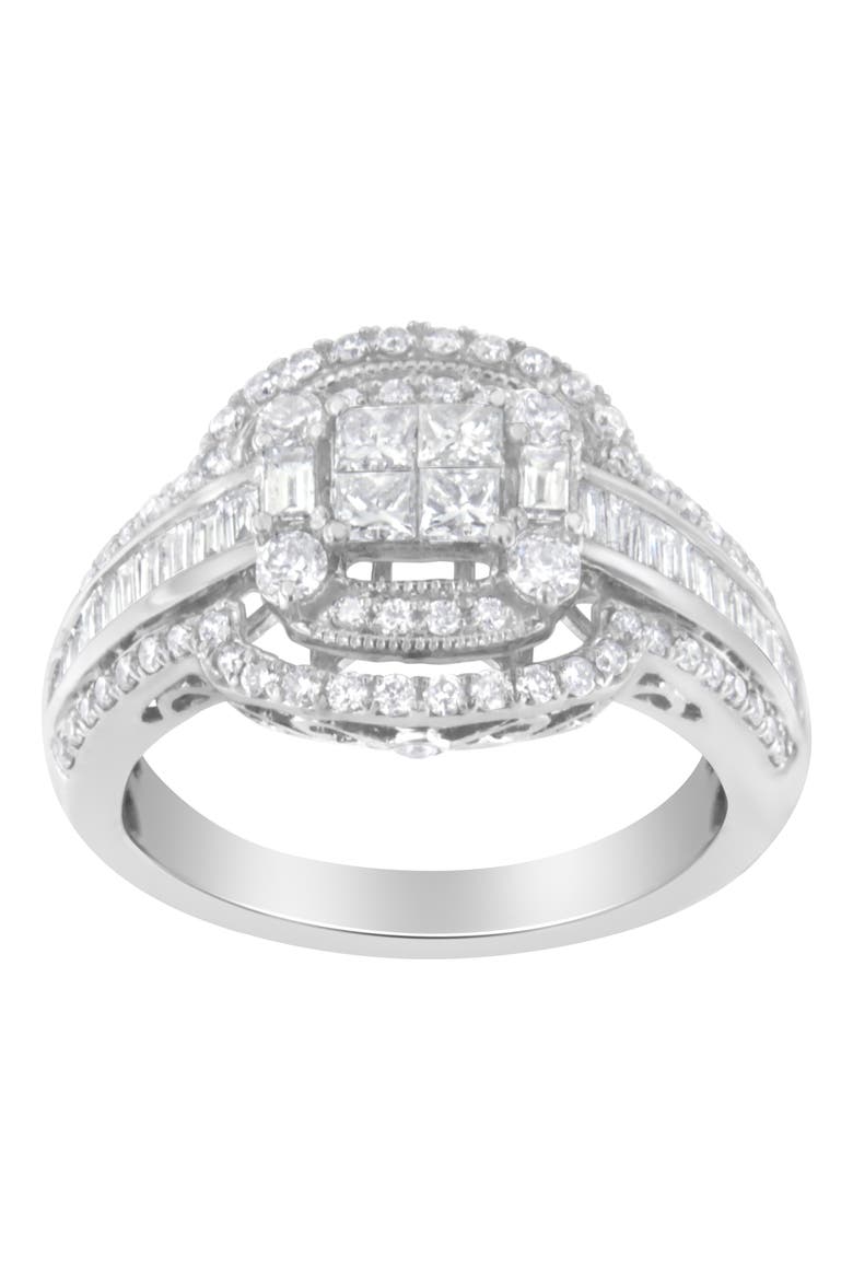 14KT White Gold Diamond Cocktail Ring, Alternate, color, White Gold