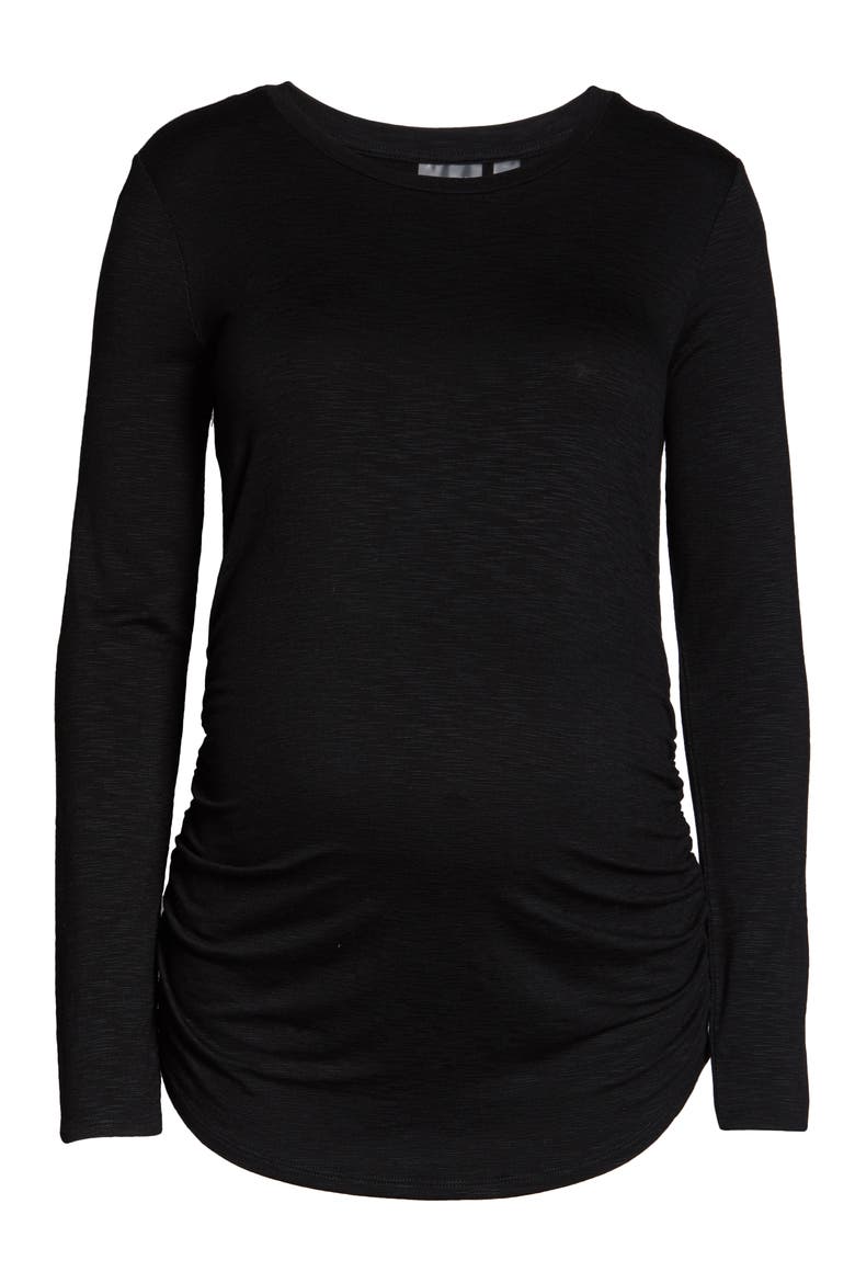Mamasana Maternity Shirt, Alternate, color, BLACK