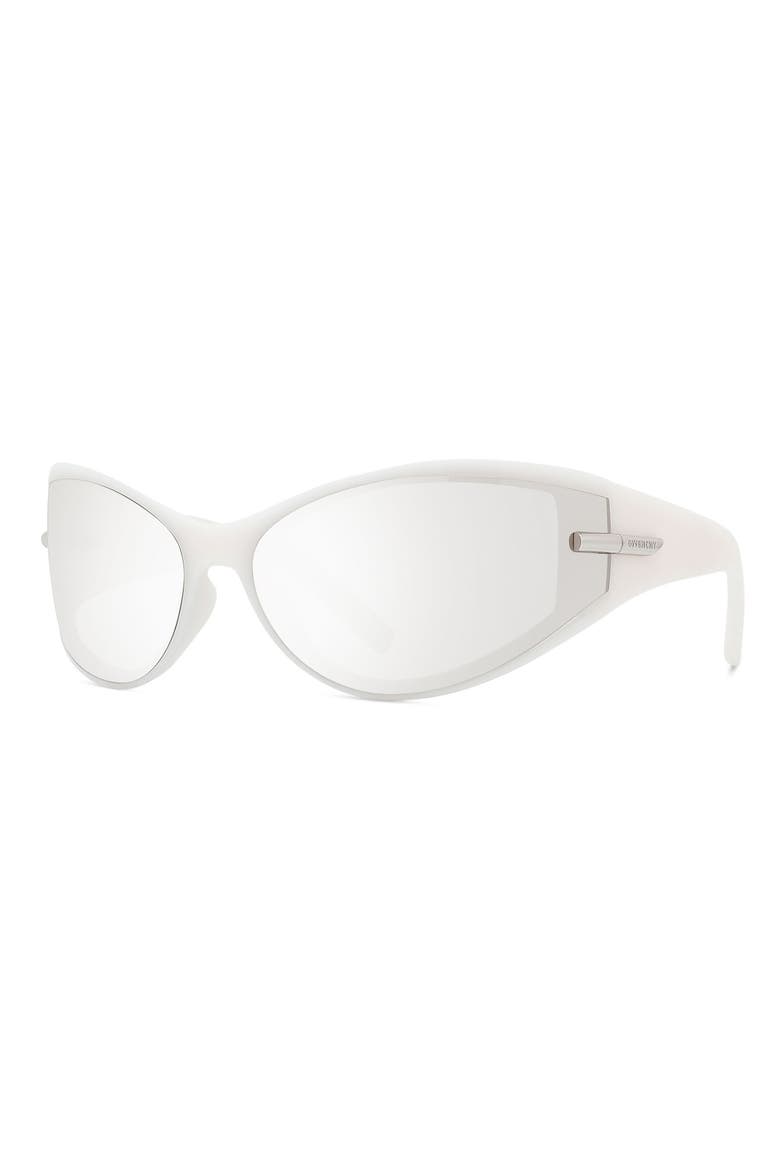 75mm Oversize Oval Sunglasses, Alternate, color, WHITE/ OTHER / SMOKE MIRROR