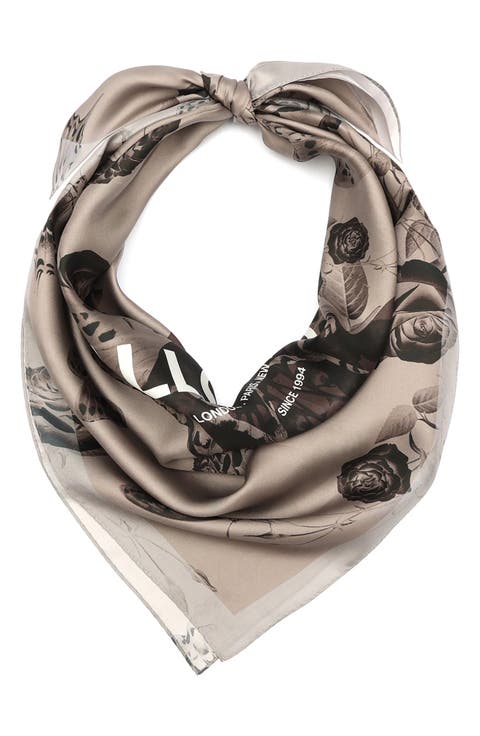 Agatha Fawn Brown Silk Twill Square Scarf