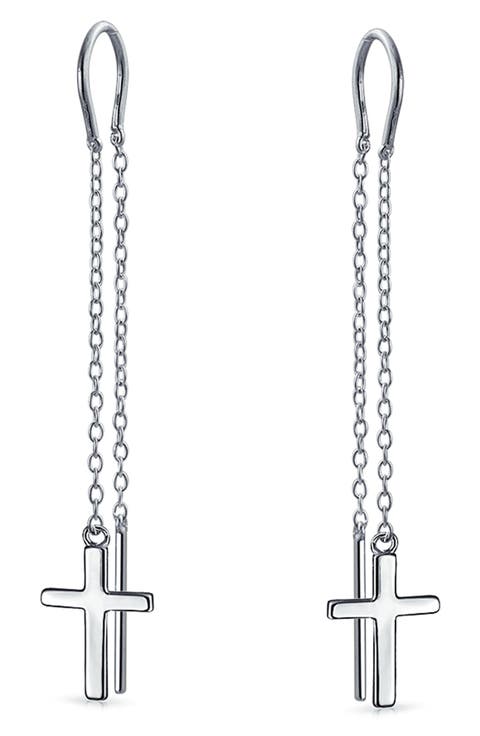 Cross Threader Drop Earrings