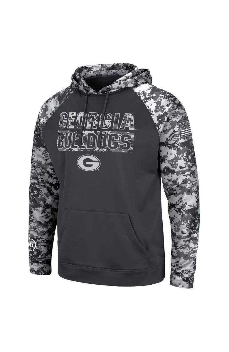 COLOSSEUM Men's Colosseum Charcoal Georgia Bulldogs OHT Military Appreciation Digital Camo Pullover Hoodie, Alternate, color, 