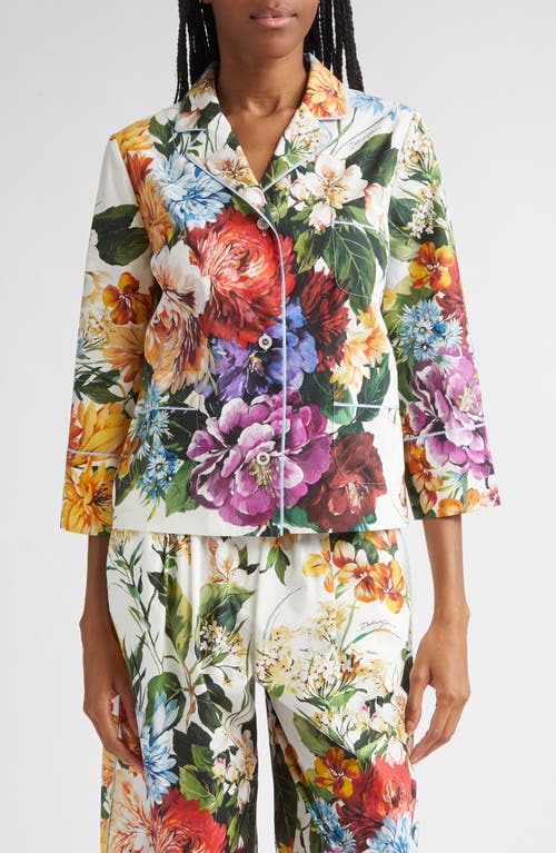 Dolce & Gabbana Dolce&gabbana Floral Button-up Top In Green