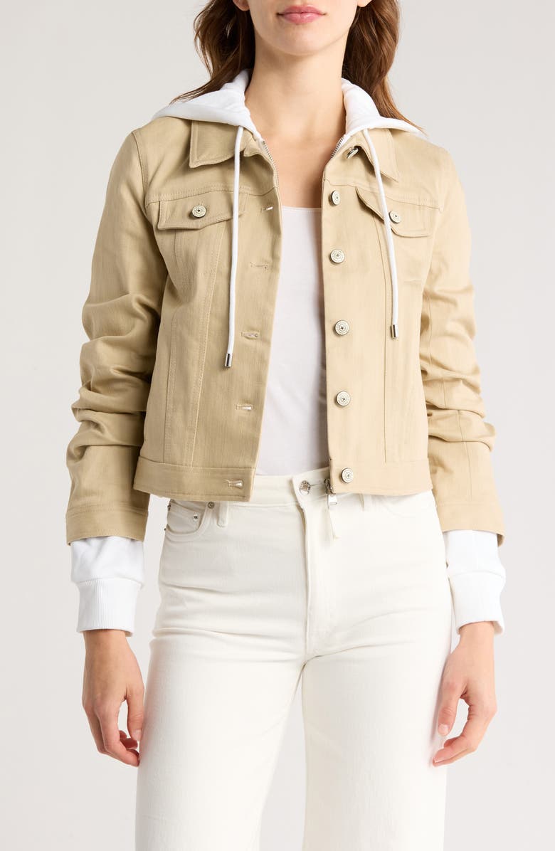 Cinq à Sept Jess Hoodie Trucker Jacket, Main, color,