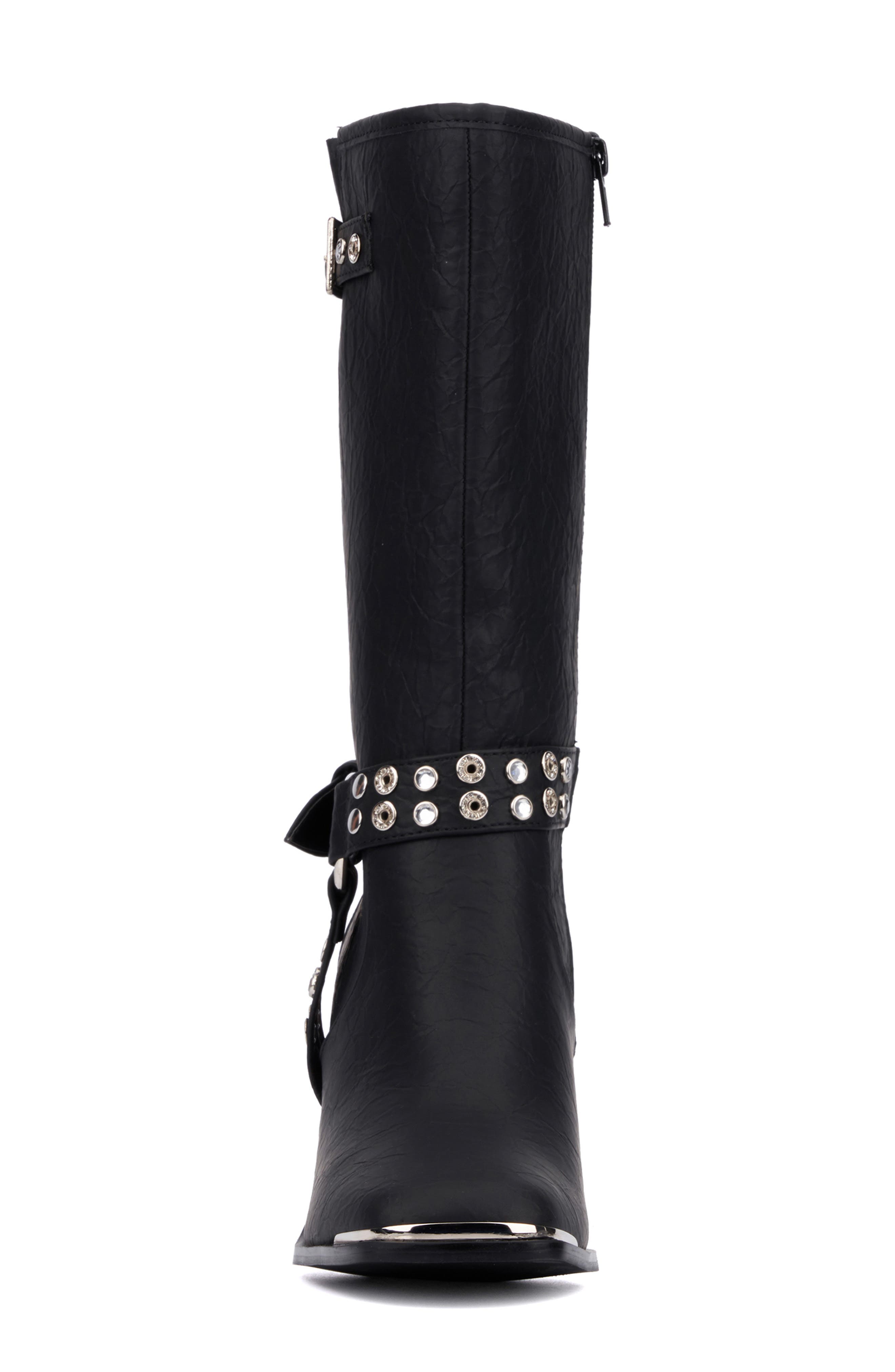 OLIVIA MILLER Tarot Card Studded Boot, Alternate, color, Black