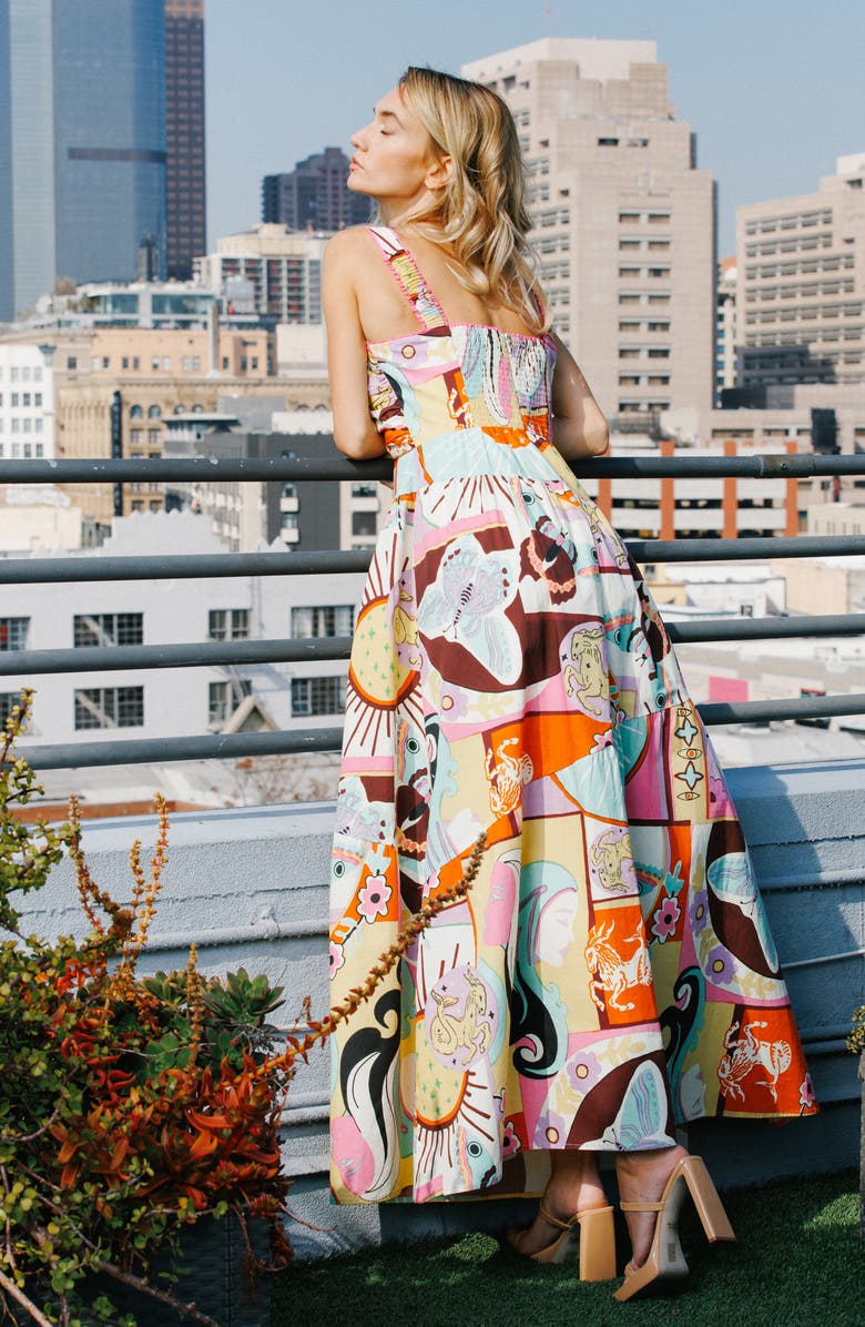 CIEBON Lillias Cotton Maxi Sundress, Alternate, color, Pink Multi