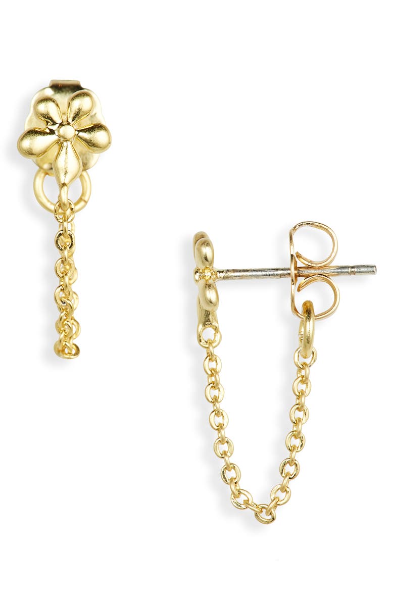 Madewell Flower Chain Stud Earrings, Main, color,