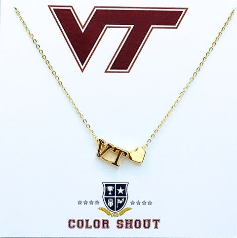 Virginia Tech Gold Heart Necklace