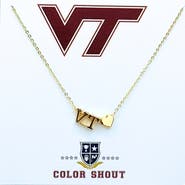 Color Shout Virginia Tech Gold Heart Necklace
