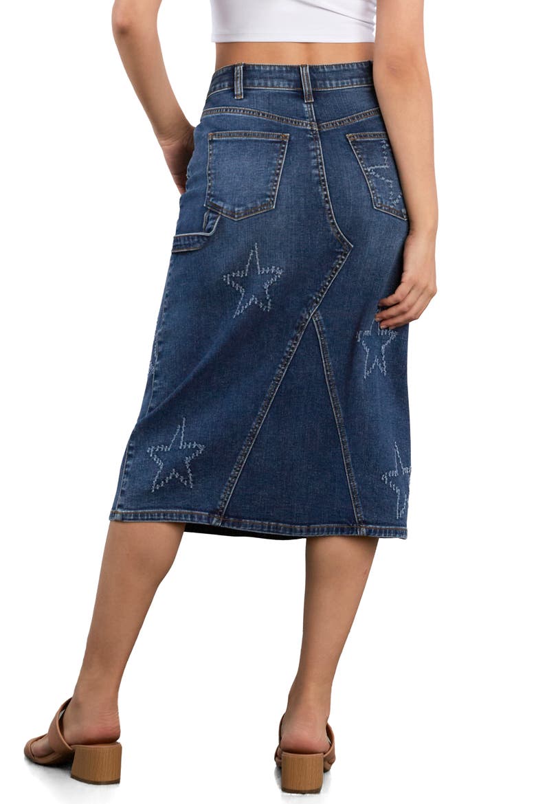 Star Denim Skirt, Alternate, color, SIDEWALK DENIM