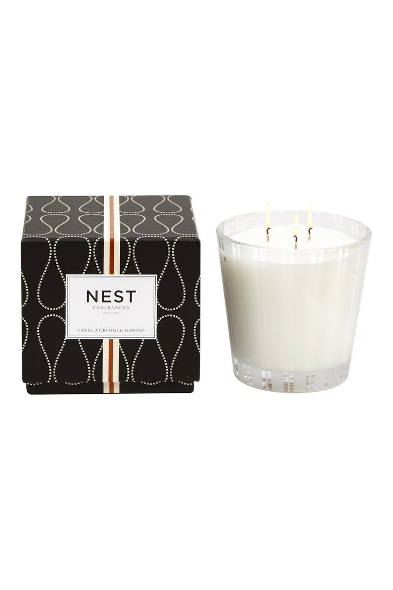 NEST Fragrances Vanilla Orchid & Almond 3-Wick Candle, Main, color, NO COLOR