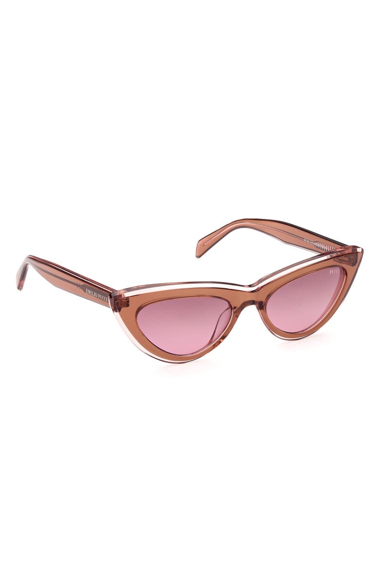 Emilio Pucci 53mm Gradient Cat Eye Sunglasses, Alternate, color, Light Brown / Gradient Brown