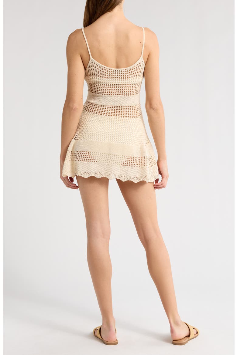 The Ulla Open Stitch Cotton Blend Cover-Up Dress, Alternate, color, BRULE