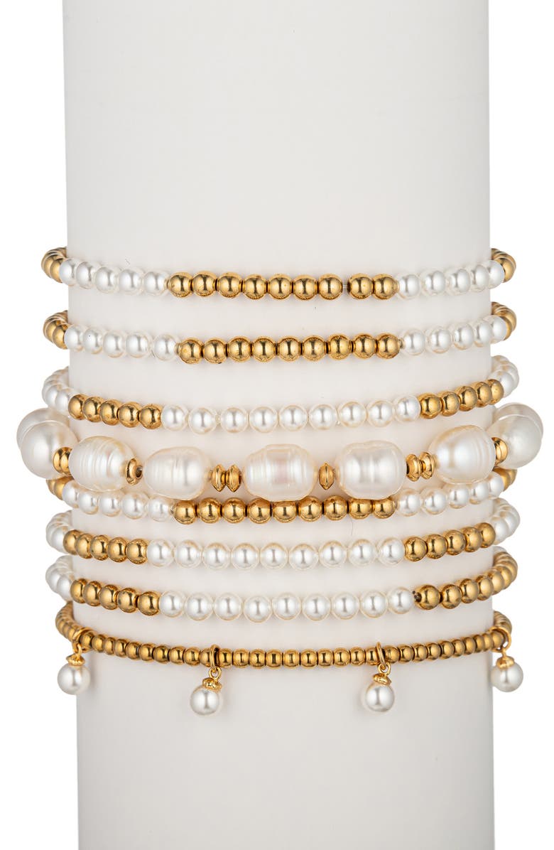 EYE CANDY LOS ANGELES Katrina Set of 8 Assorted Beaded Stretch Bracelets, Main, color,