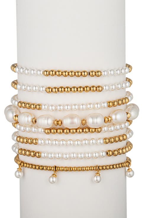 Katrina Set of 8 Assorted Beaded Stretch Bracelets