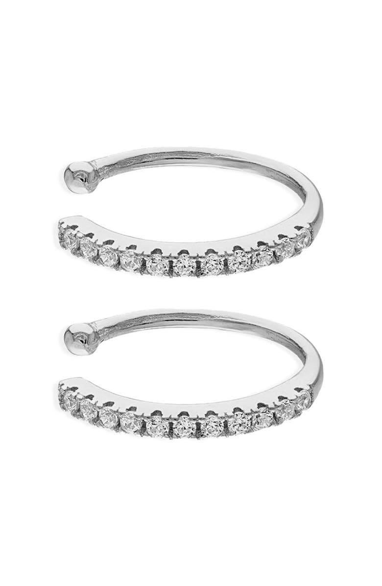 BEN ONI Set of 2 CZ Ear Cuffs, Main, color, Silver